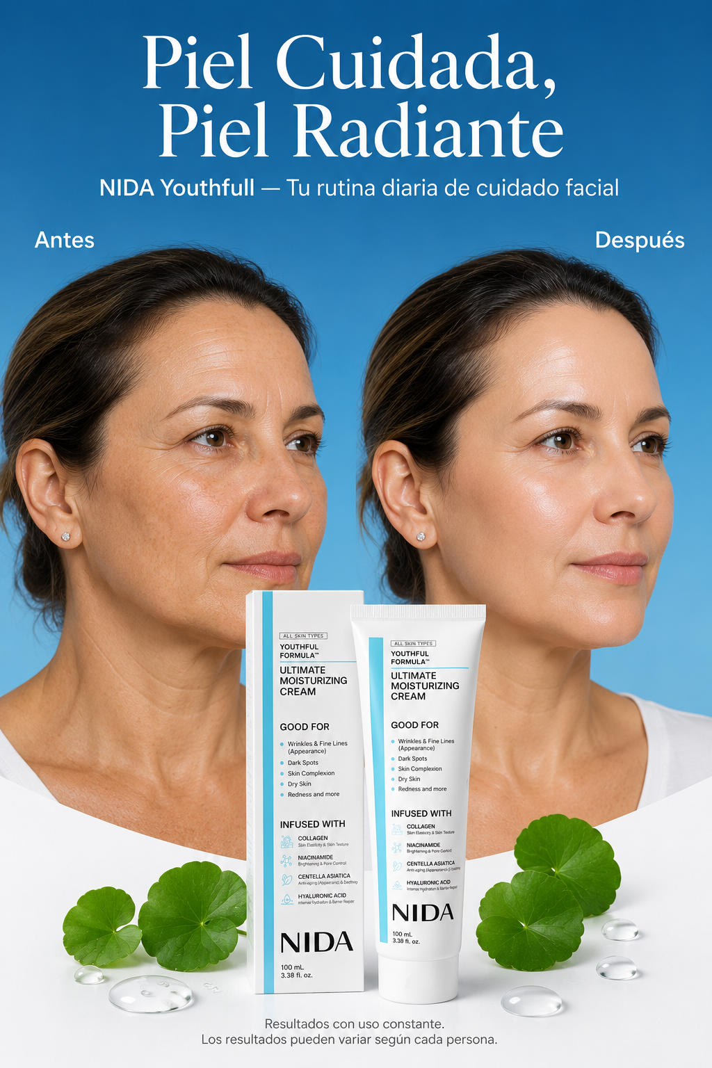 Nida Youthfull - Crema Coreana Multiacción + Mascarilla de Regalo